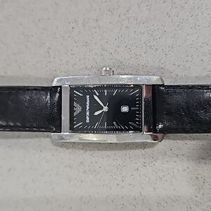 Women's Emporio Armani Watch Classic Black/Leather 34x29 mm